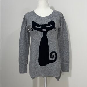 Gray Cat Design Sweater
